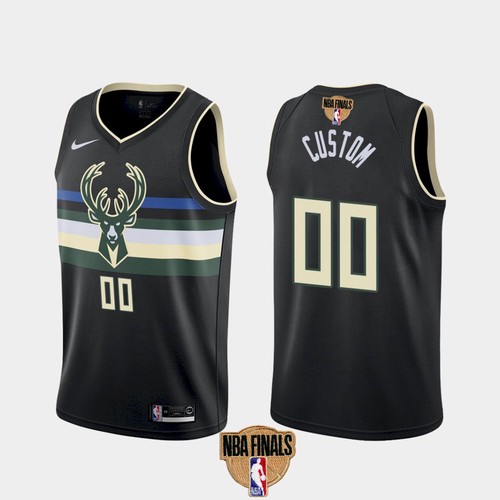 Men's Milwaukee Bucks Active Player Custom 2021 NBA Finals Black Statement Edition Stitched Jersey